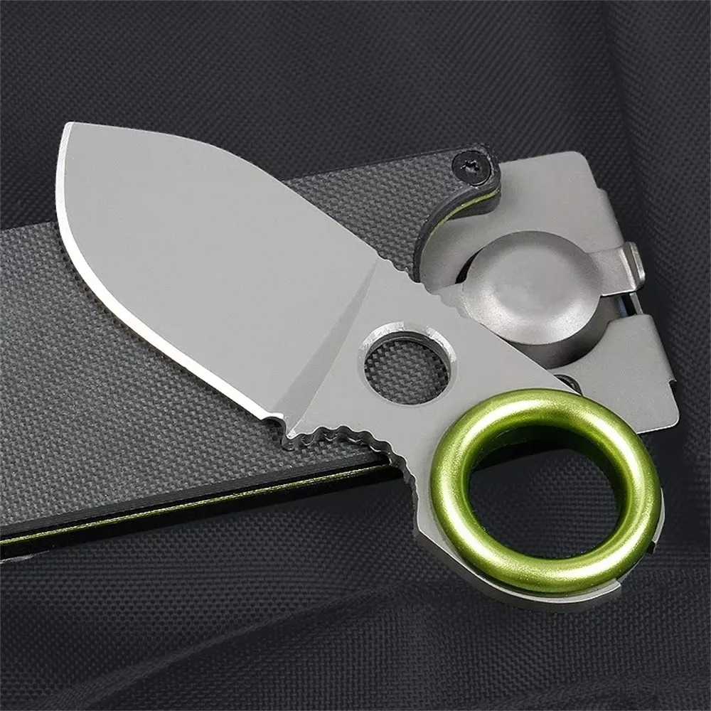 Edc Pocket Carry Fixed Blade - Mini EDC-ringmes met vast mes, roestvrijstalen