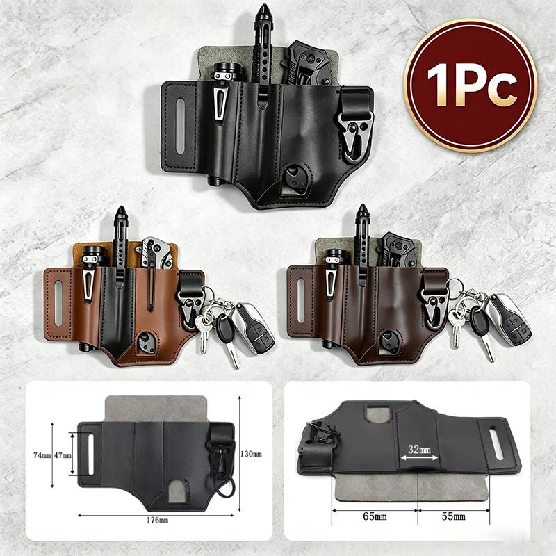 Edc Carry Pocket Pouch - Koeienhuid Taille Hanger Draagbare Tactische Edc