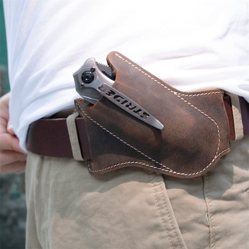 Edc Everyday Carry Knives - 1PC Lederen Messen Schede Zakmessen Carrier