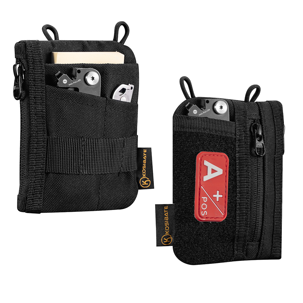 Edc Carry Pocket Pouch - EDC-organizerzakje met doe-het-zelf-patchgebied voor dagelijks gebruik,