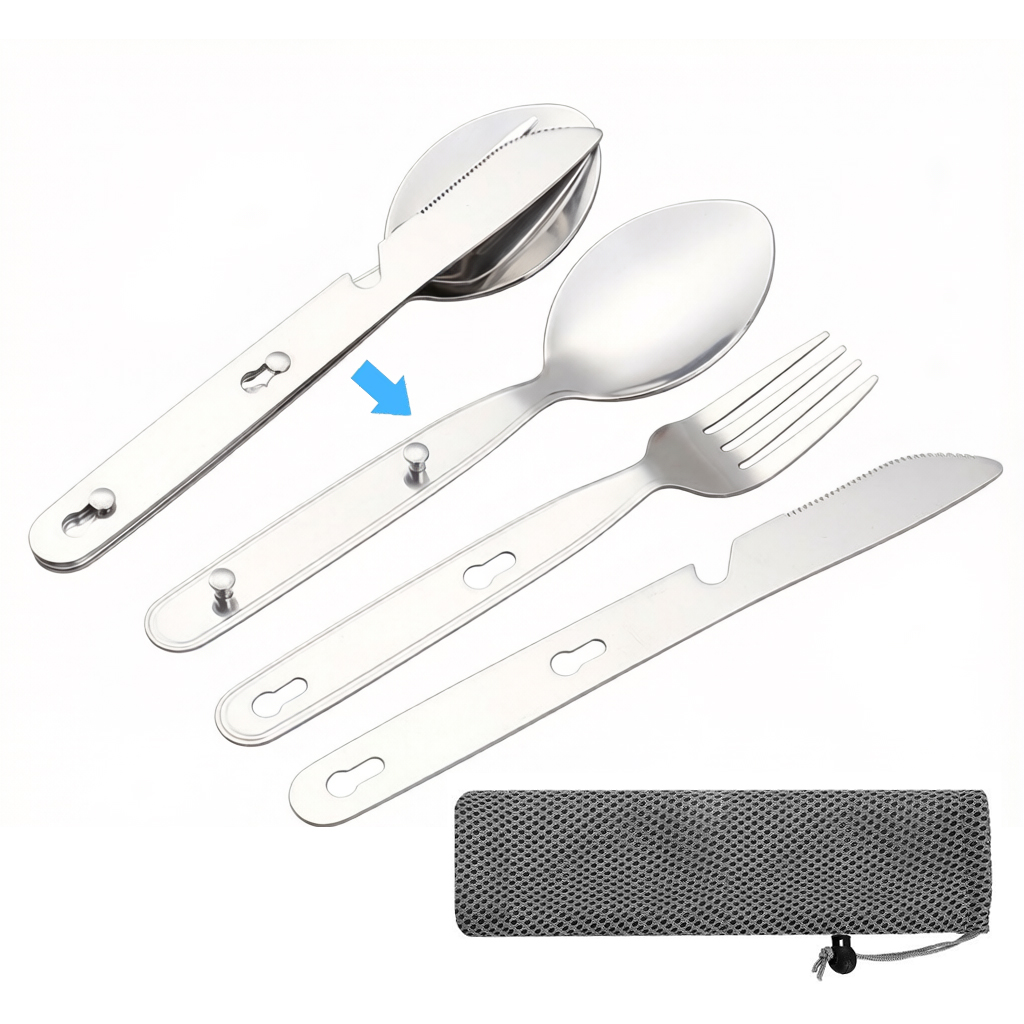 Edc Everyday Carry Knives - 3 stks/set Opvouwbare Lepel Vork Mes