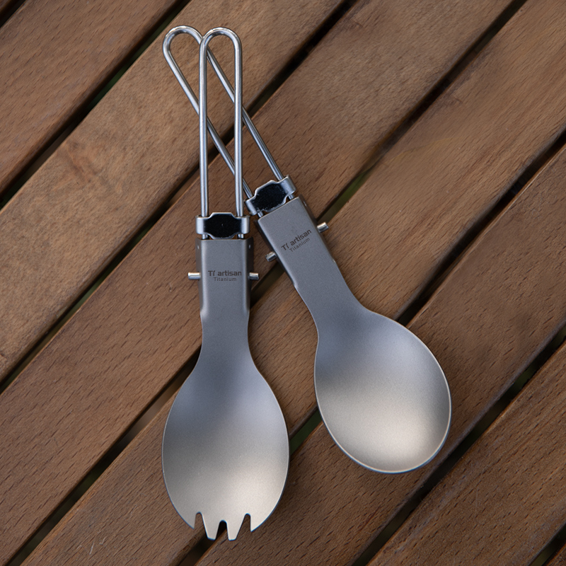 Edc Everyday Carry Knives - Tiartisan Titanium Opvouwbare Lepel Spork Outdoor