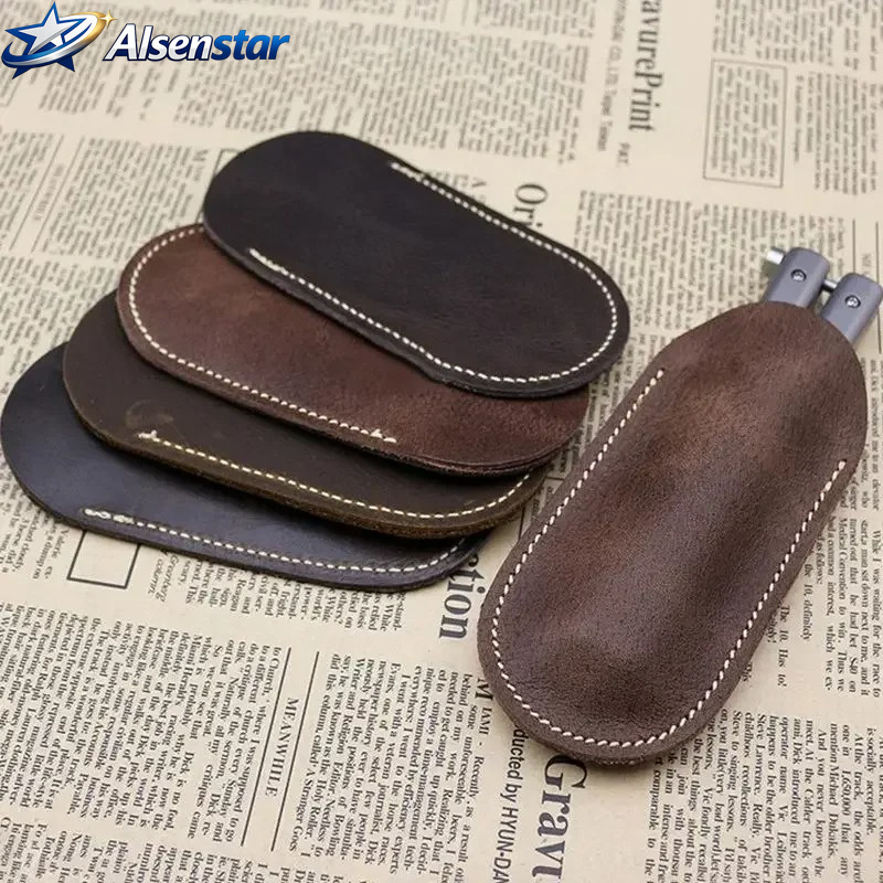 Edc Pocket Carry Fixed Blade - Leren hoesje voor klein mes, lederen