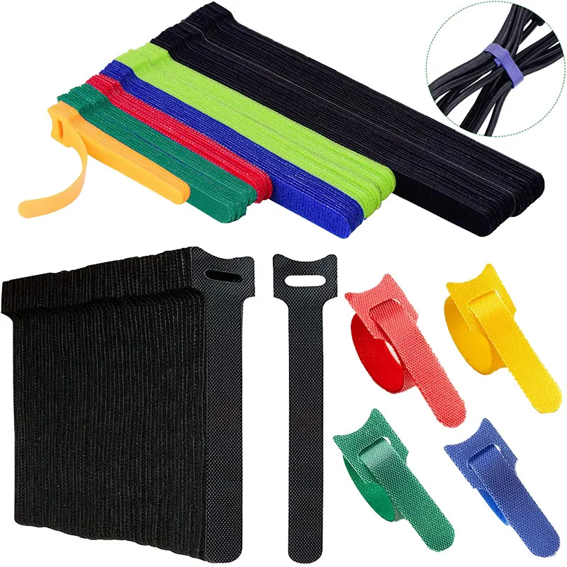 Gear Tie Reusable - 100 Stuks Herbruikbare Bevestiging Kabelbinders Klittenband