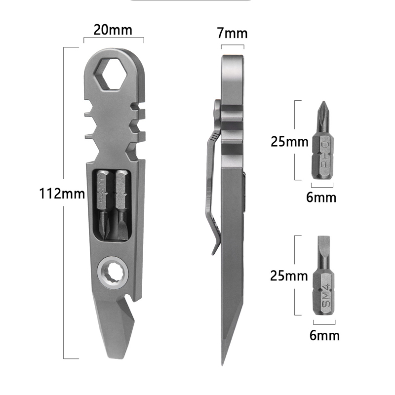 Titanium Pry Bar - Outdoor draagbare EDC multifunctionele titaniumlegering koevoet,