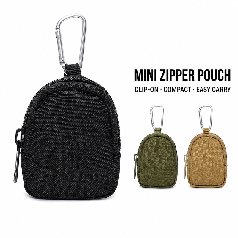 Edc Carry Coins - Mini sleutel- en muntentas met rits