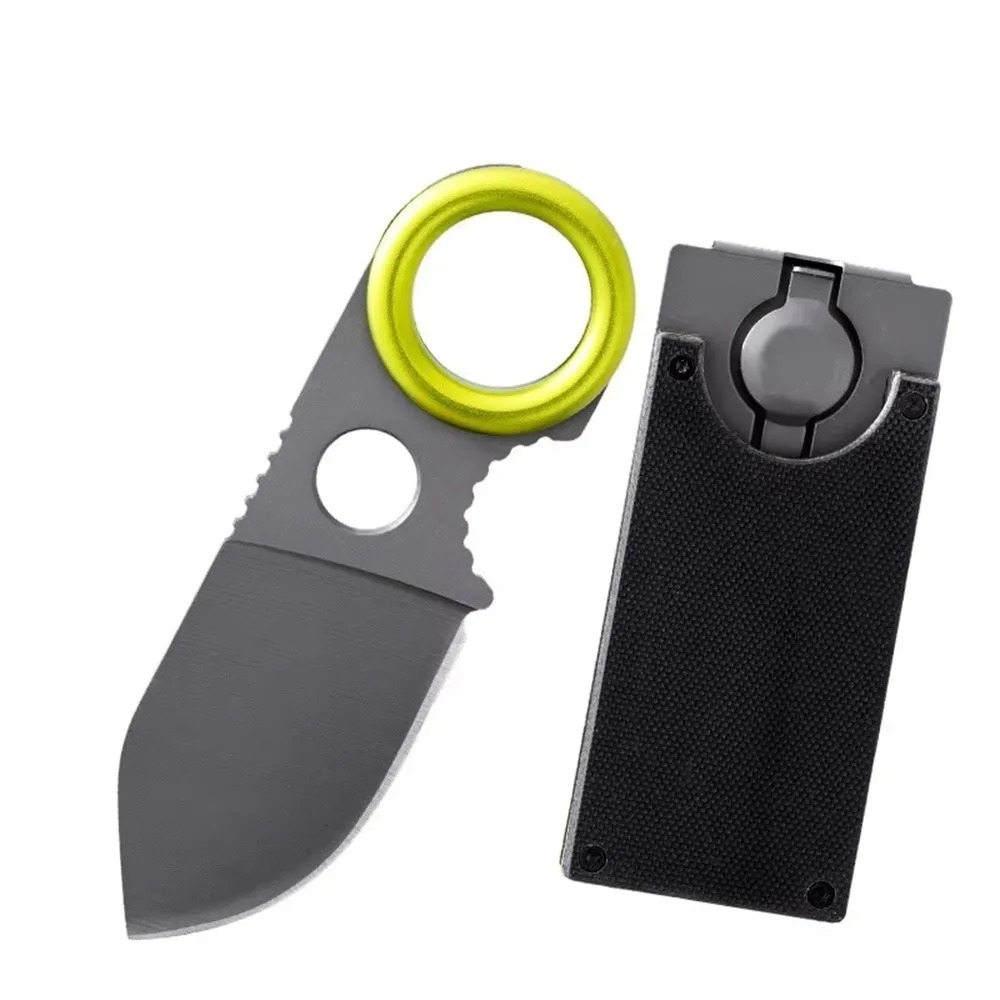 Edc Pocket Carry Fixed Blade - Mini EDC-ringmes met vast mes, roestvrijstalen