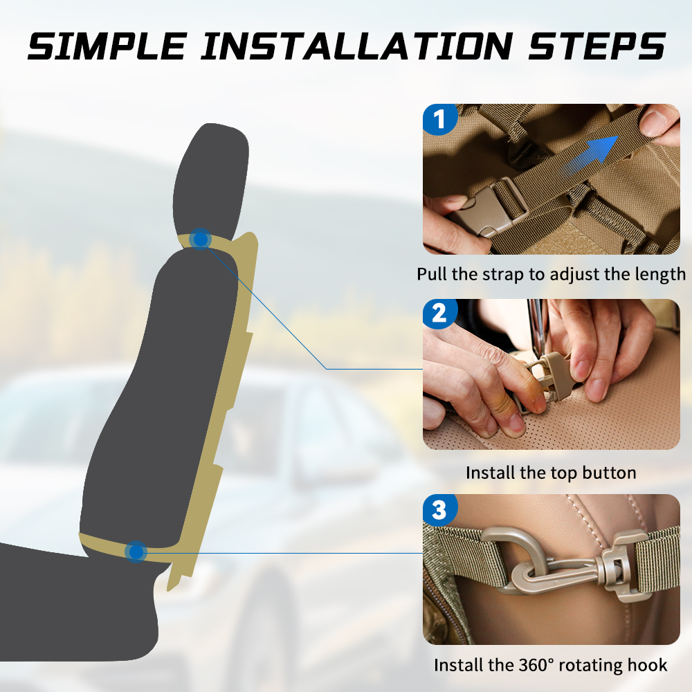 Tactische MOLLE rugleuning org - Edc Car Carry recensie en prijs